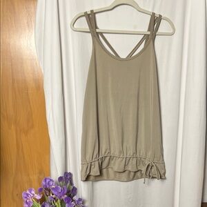 Gap Body Fit Women's Tan Striped Strappy Cinch Tank Size Medium